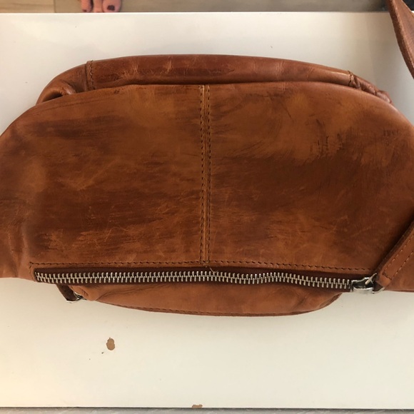 Anthropologie Vilenca Holland Cognac Leather Belt Bag Woven Crossbody Boho - Picture 12 of 12